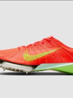 Nike Men’s Athletic Spikes in Bright Red with Lime and Mint Accents